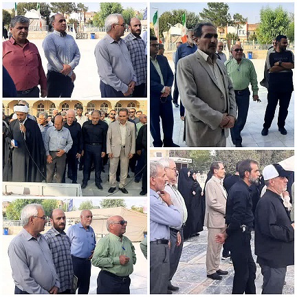 مراسم تشییع مادر شهیدان حسنی در گلزار شهدای علی بن جعفر(ع) برگزار شد.